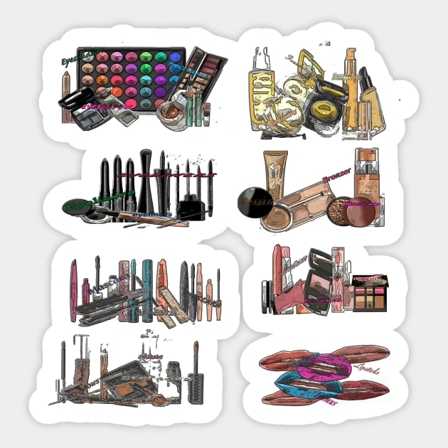 Makeup galore Sticker by bywhacky